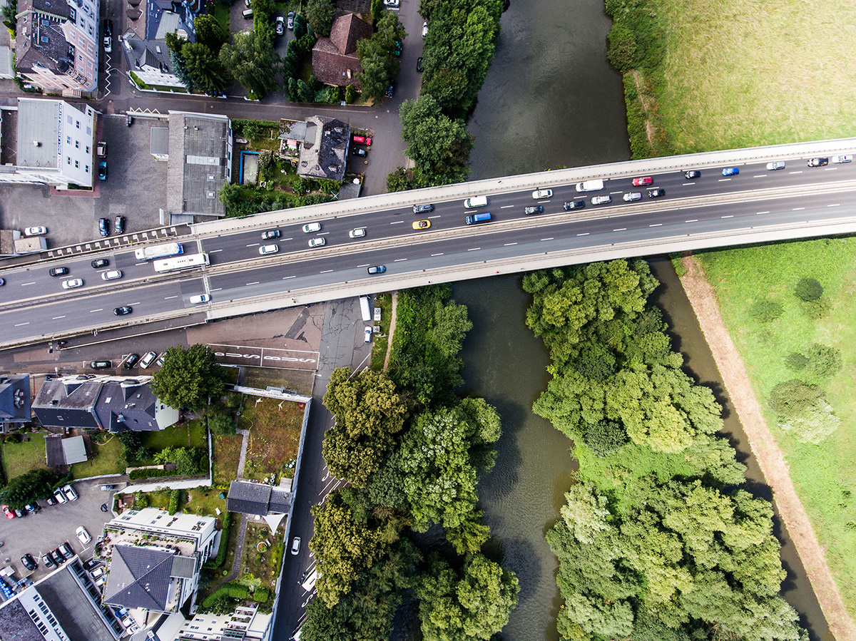 Droneshot verkeerssituatie